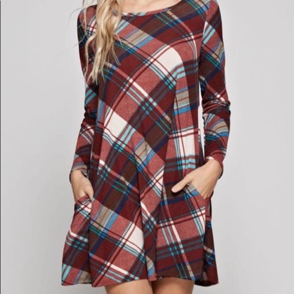 plaid swing dress